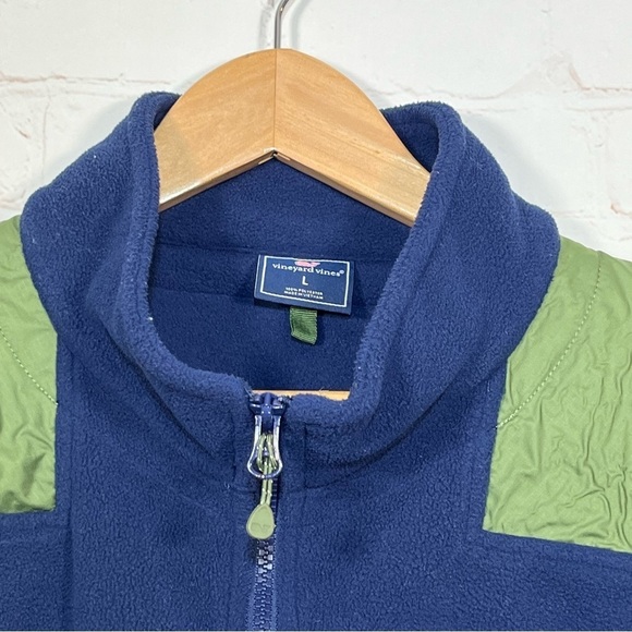 Vineyard Vines Fleece Quarter Zip Pullover Jacket Mens Large Blue Green - Picture 4 of 13